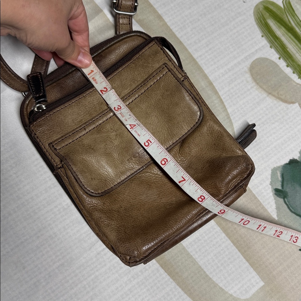 Fossil Brown distressed Leather Crossbody Bag purse - Picture 7 of 9